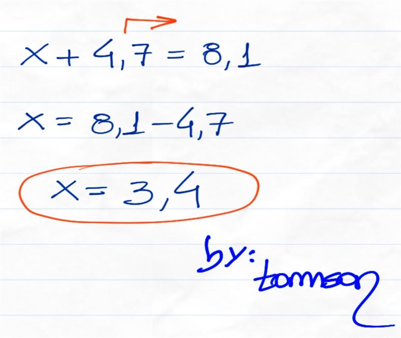 The sum of a number and 4.7 is 8.1.-example-1