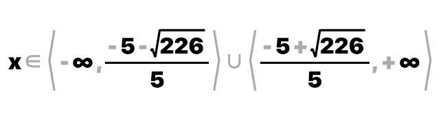 What is the solution set to the inequality 5(x - 2)(x + 4) > 02?-example-5