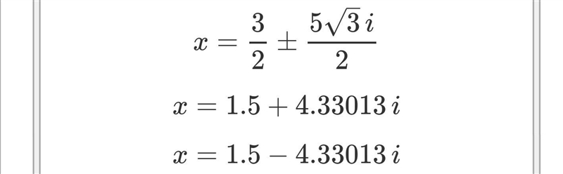 A function f(x) is defined to be f(x) = X^2 -3x +21 . What are the solutions to the-example-2