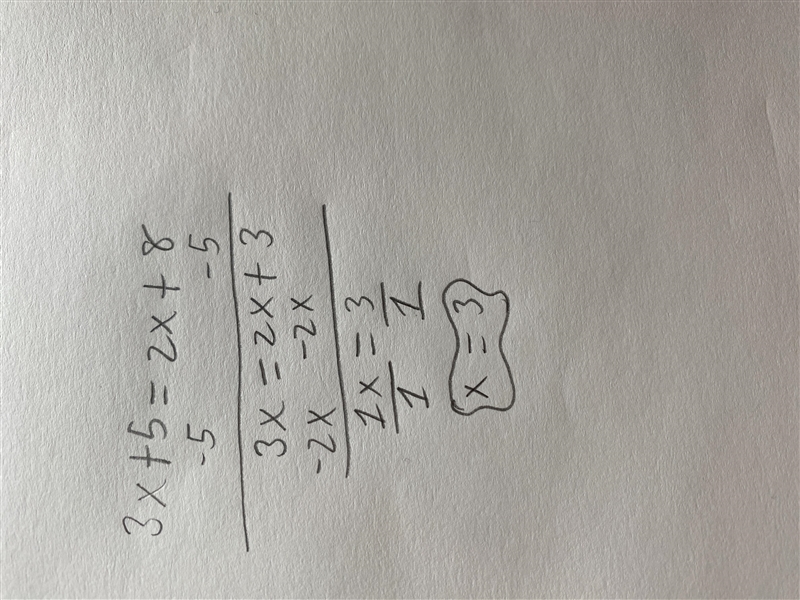 3x + 5 = 2x + 8 = help me plz-example-1