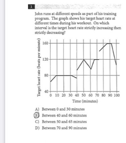 John runs at different speeds as part of his training program. the graph shows his-example-1