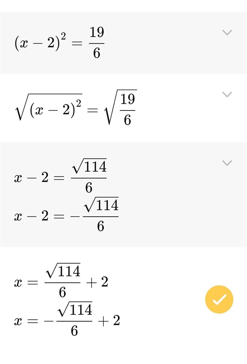 Determine the missing step for solving the quadratic equation by completing the square-example-3