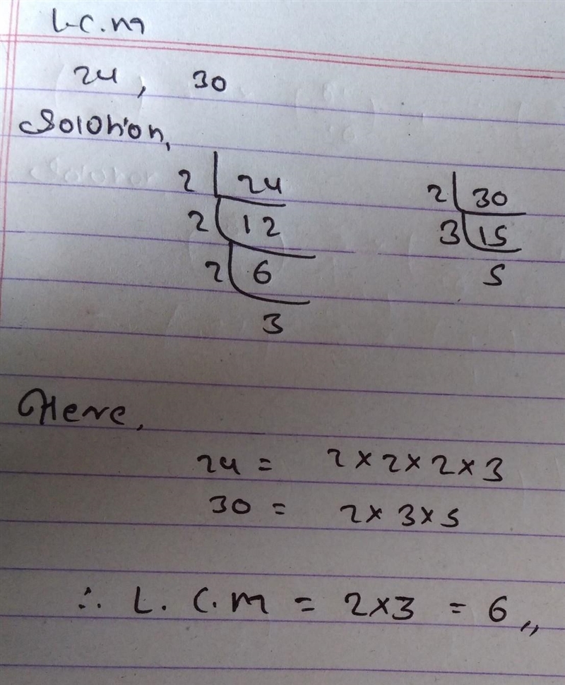 Find the LCM for 24 and 30 using the cake method-example-1