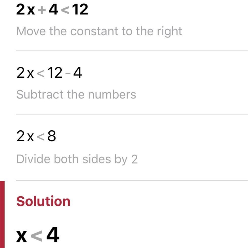 Solve for 2x + 4 <12-example-1