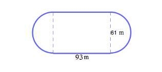 Training field is formed by joining a rectangle and 2 semicircles rectangle is 93 m-example-1