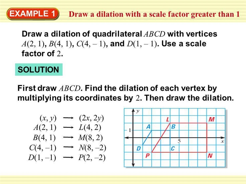 A triangle has coordinates A(5,10) B(15,20) and C(25,30). The triangle is dilated-example-1