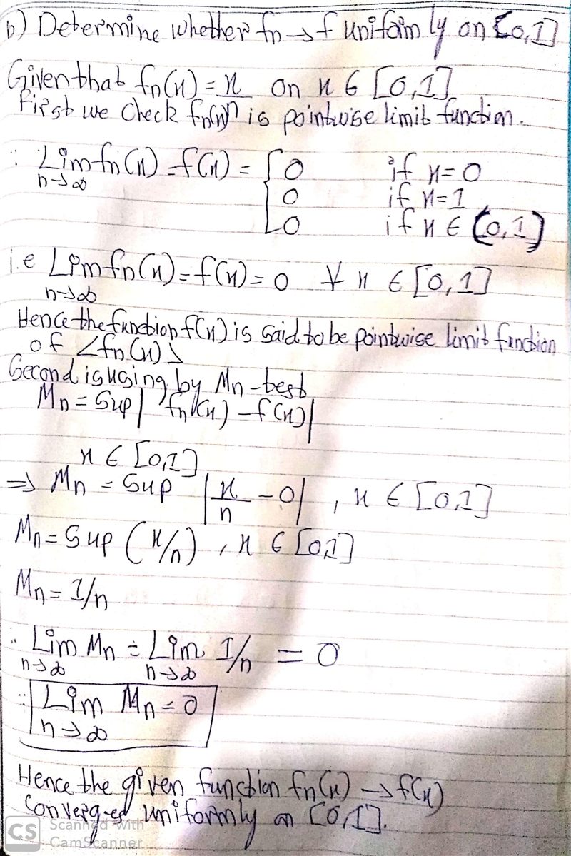 24.2 For x ∈ [0, [infinity]), let fn(x) = x n . (a) Find f(x) = lim fn(x). (b) Determine-example-4