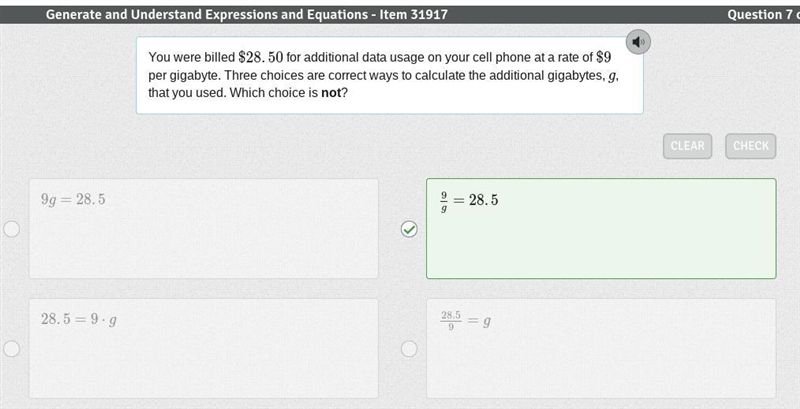 You were billed $28.50 for additional data usage on your cell phone at a rate of $9 per-example-1