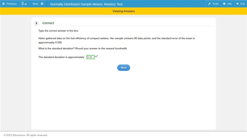 Helen gathered data on the fuel efficiency of compact sedans. Her sample contains-example-1