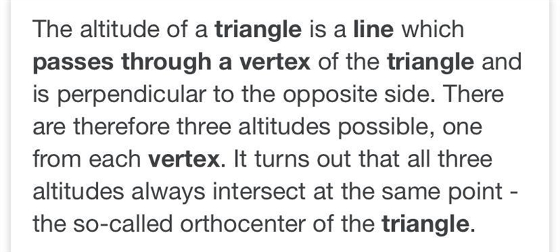 a(n) _________ of a triangle is a line or segment that passes through a vertex and-example-1