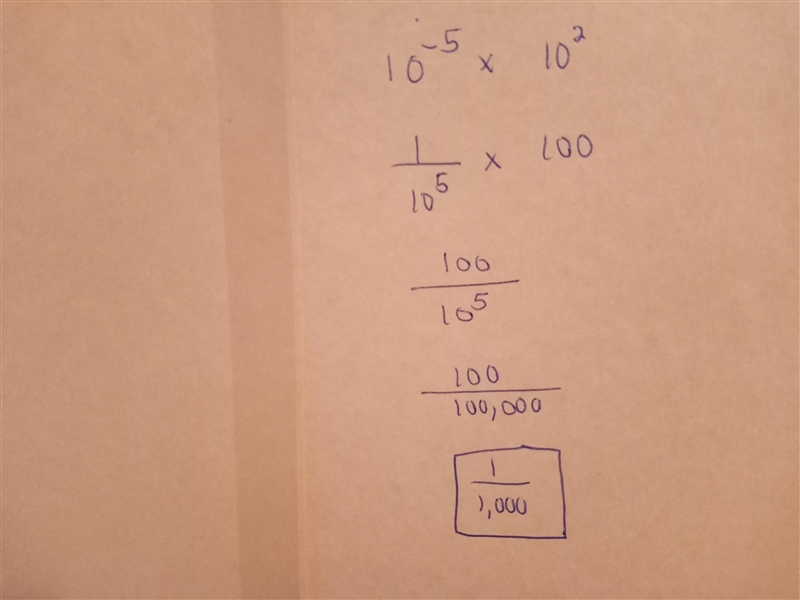 What expressions are equivalent to 10^-5x10^2-example-1