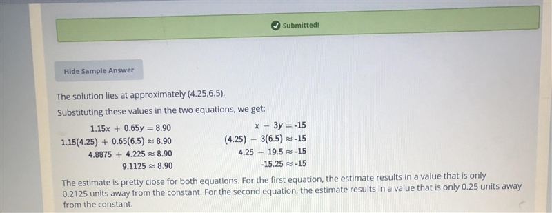 Part B The lines in the graph of part A don't intersect at two whole numbers on the-example-1