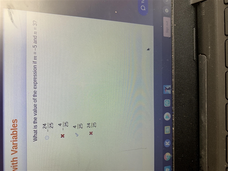 Consider the expression. What is the value of the expression if m=-5 and n = 3? -15 2m-example-1