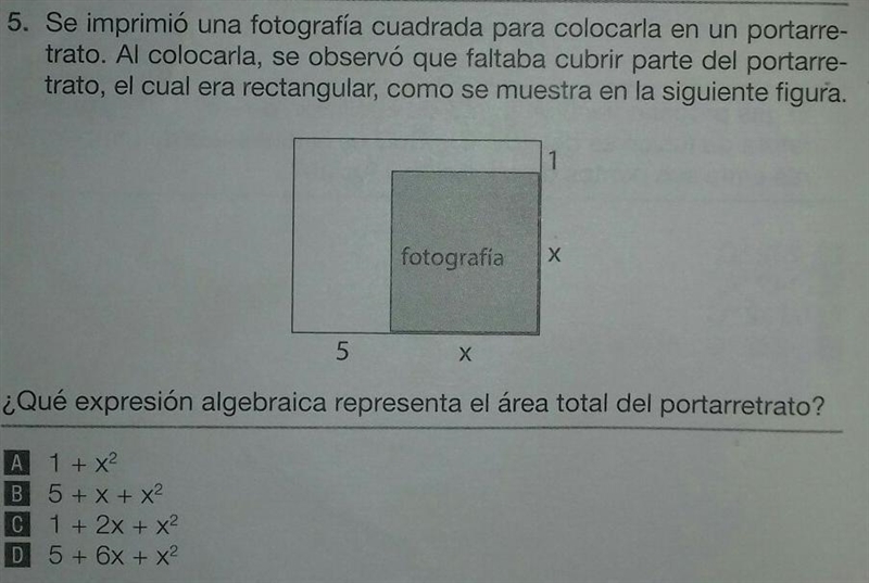 Observa las dimensiones del siguiente portarretrato, y escribe la expresión que determina-example-1