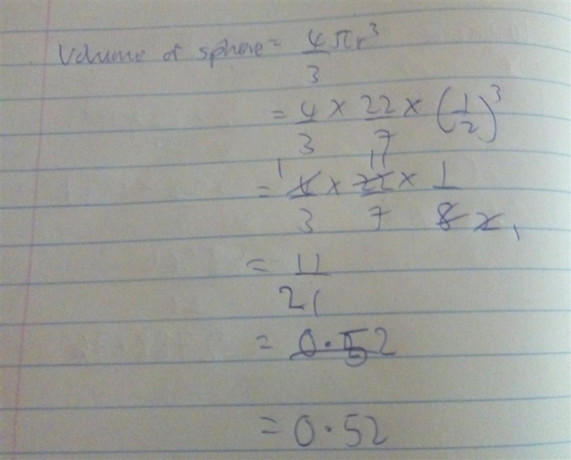 If the radius is 1/2 what is the volume-example-1