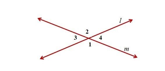 True or false: Vertical angles are the top and bottom angles of the four angles formed-example-1