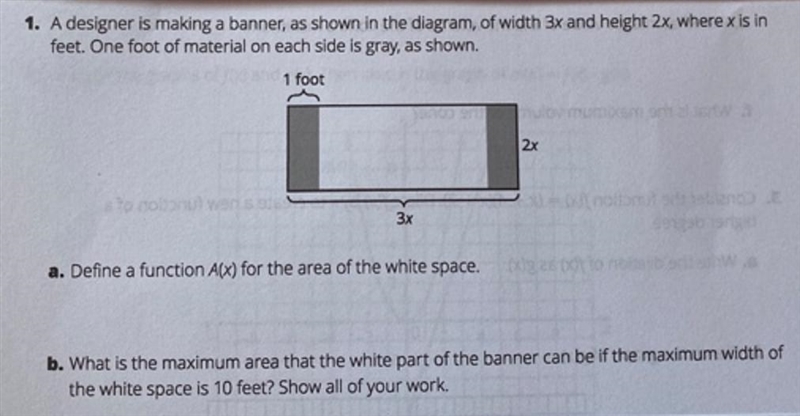 a designer is making a banner, as shown in the diagram, of width 3x and height 2x-example-1