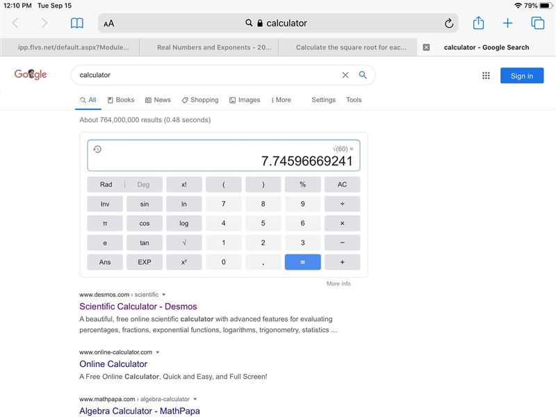 Calculate the square root for each number to the nearest tenth?? The number above-example-1