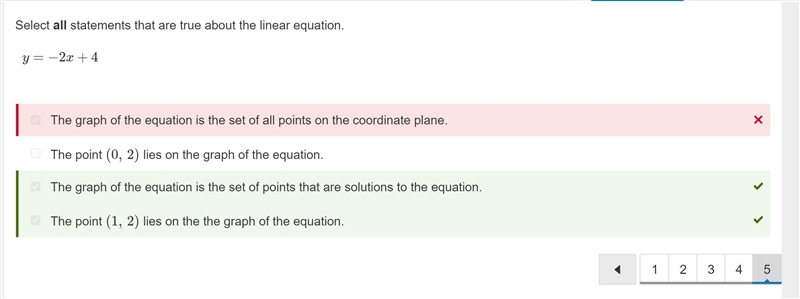 Select all statements that are true about the linear equation. y=−2x+4 t or f-The-example-1