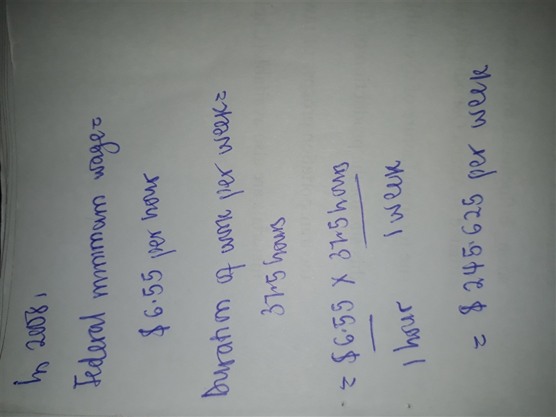 Bella earned the federal minimum wage in the year 2008. During that time, she worked-example-1