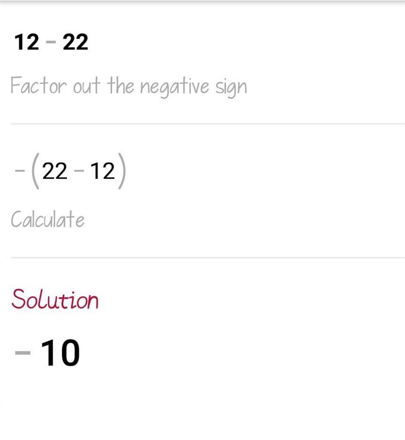 Will the answer to this expression be POSITIVE or NEGATIVE? 12 - 22-example-1