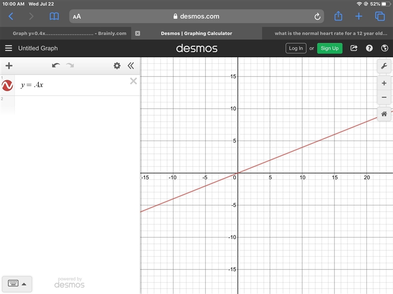 Graph y=0.4x............................-example-1