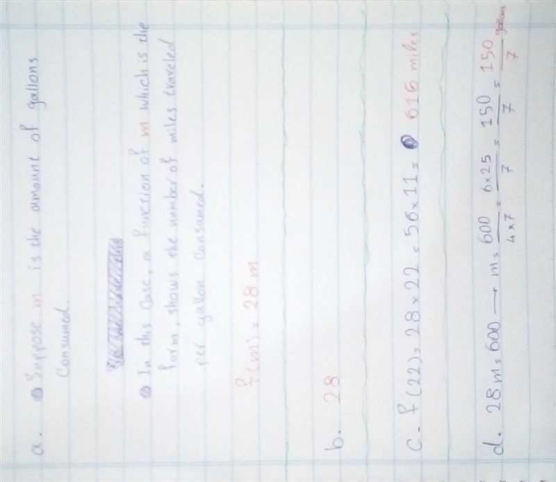 A: Write an equation that will relate the number of miles driven to the # of gallons-example-2