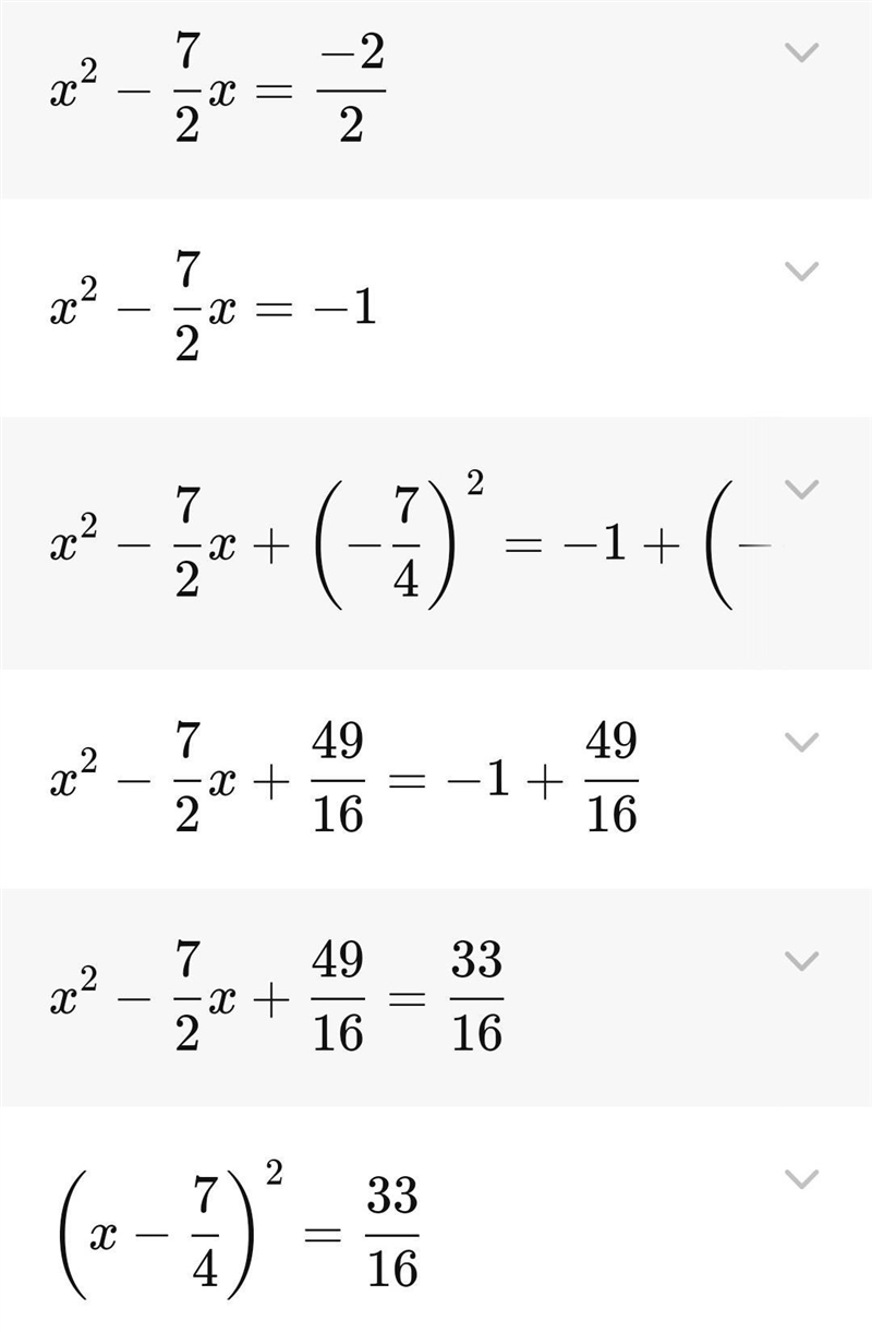 Solving the Quadratic equations by completing the square: 2x^2-7x+2=0-example-2