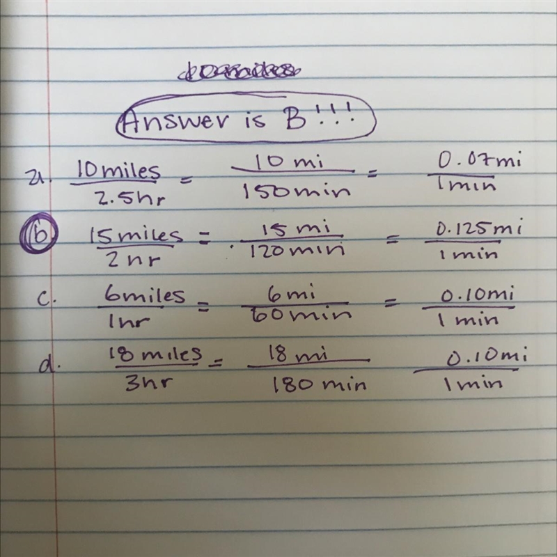 Choose the fastest jogger. A. Julie walks 10 miles in 2.5 hours. B. Larry walks 15 miles-example-1