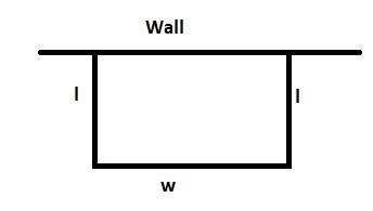 A rectangular area against a wall is to be fenced off on the other three sides to-example-1