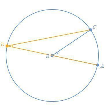 A circle is centered on point BBB. Points AAA, CCC and DDD lie on its circumference-example-1