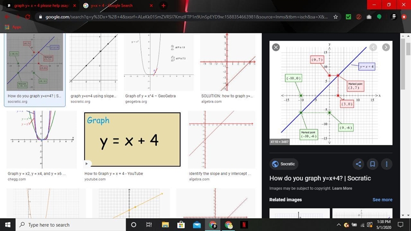 Graph y= x + 4 please help asap!-example-1