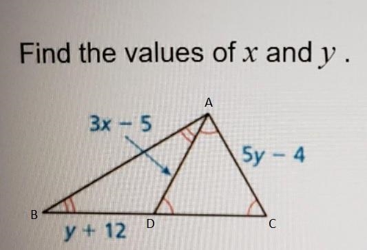 Find the values of X and Y. ​-example-1