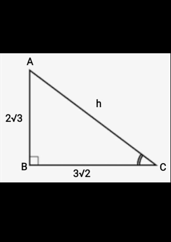 if a right triangle has one side measuring 3√2 and another side measuring 2√3, what-example-1