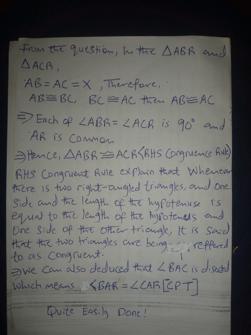 It is given that and are right angles, and . Since they contain right angles, ΔABR-example-1