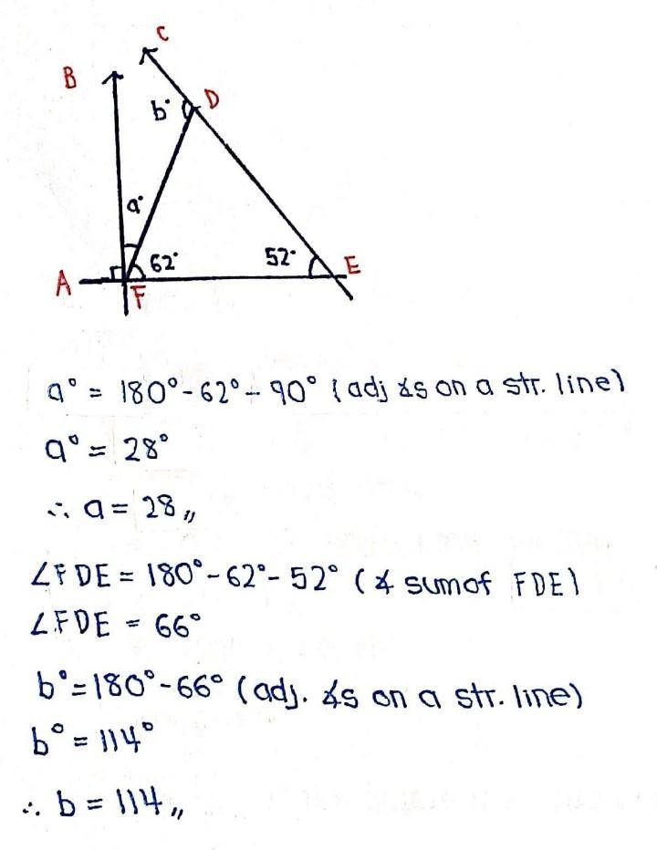 Find the value of a and b​-example-1