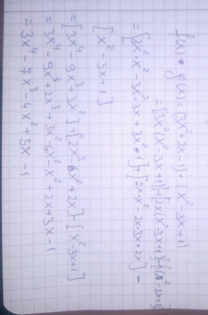 Let f(x)=3x^2+2x-1 and g(x)=x^2-3x+1. A. f(x) + g(x) B. f(x) - g(x) C. f(x) x g(x-example-2