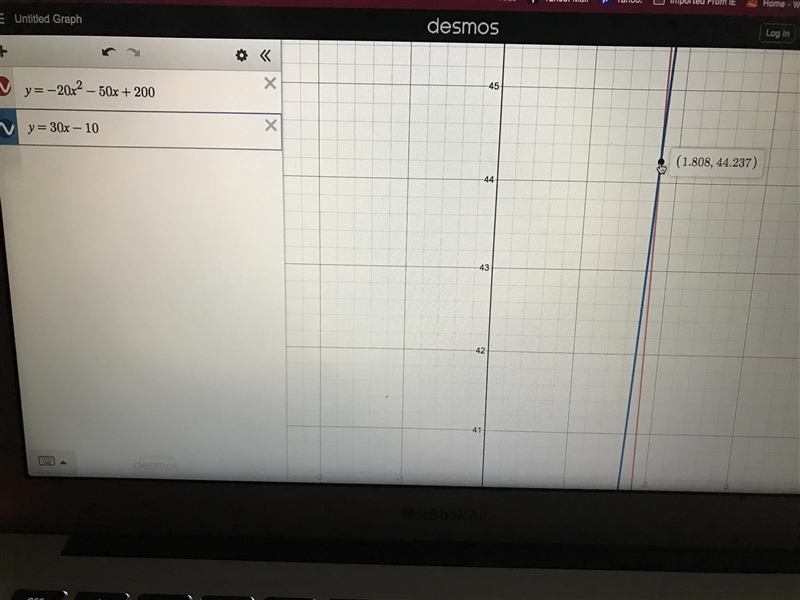 The revenue for a company producing widgets is given by y = -20x2 - 50x + 200, where-example-1