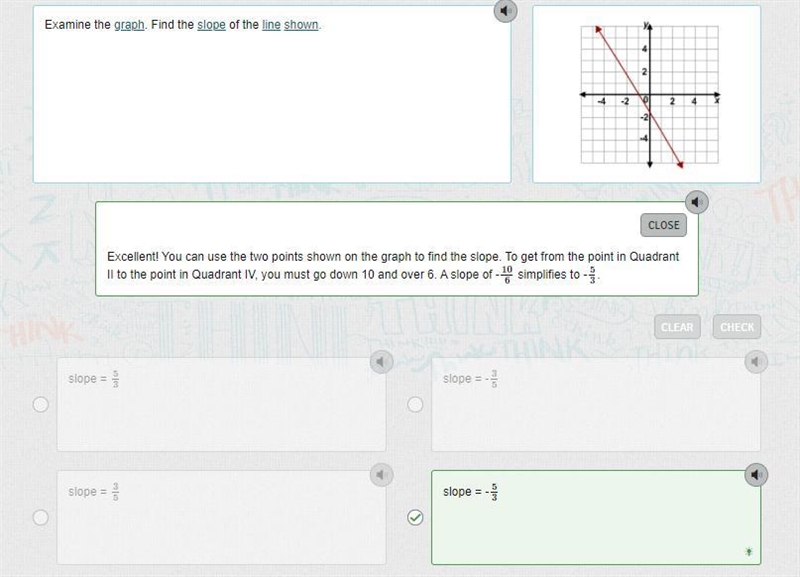 Examine the graph .find the slope of the line shown ??-example-1