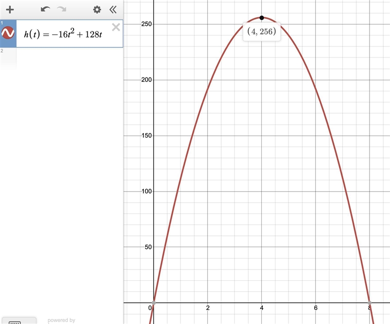 Using the graph at the left, it shows the height h in feet of a small rocket t seconds-example-1