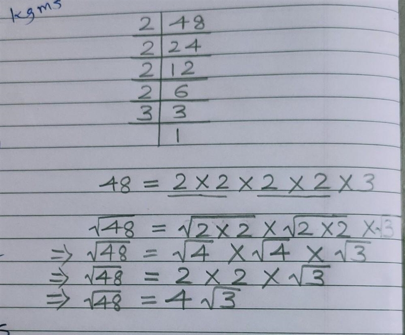 Cual es la raíz cuadrada de 48?-example-1