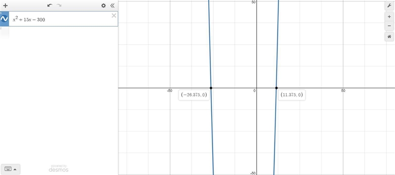 300=x^2+15x what is x?-example-1