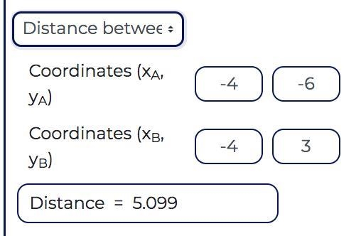 Find the distance between the points (-4, 3) and (-4,-6)-example-1