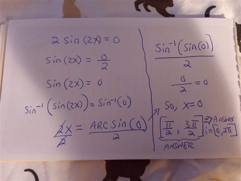 Find all the solution of the equation in the interval [0,2pi] 2sin2x =0-example-1