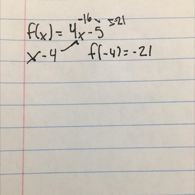 F(x) = 4x-5; Find f(-4)-example-1