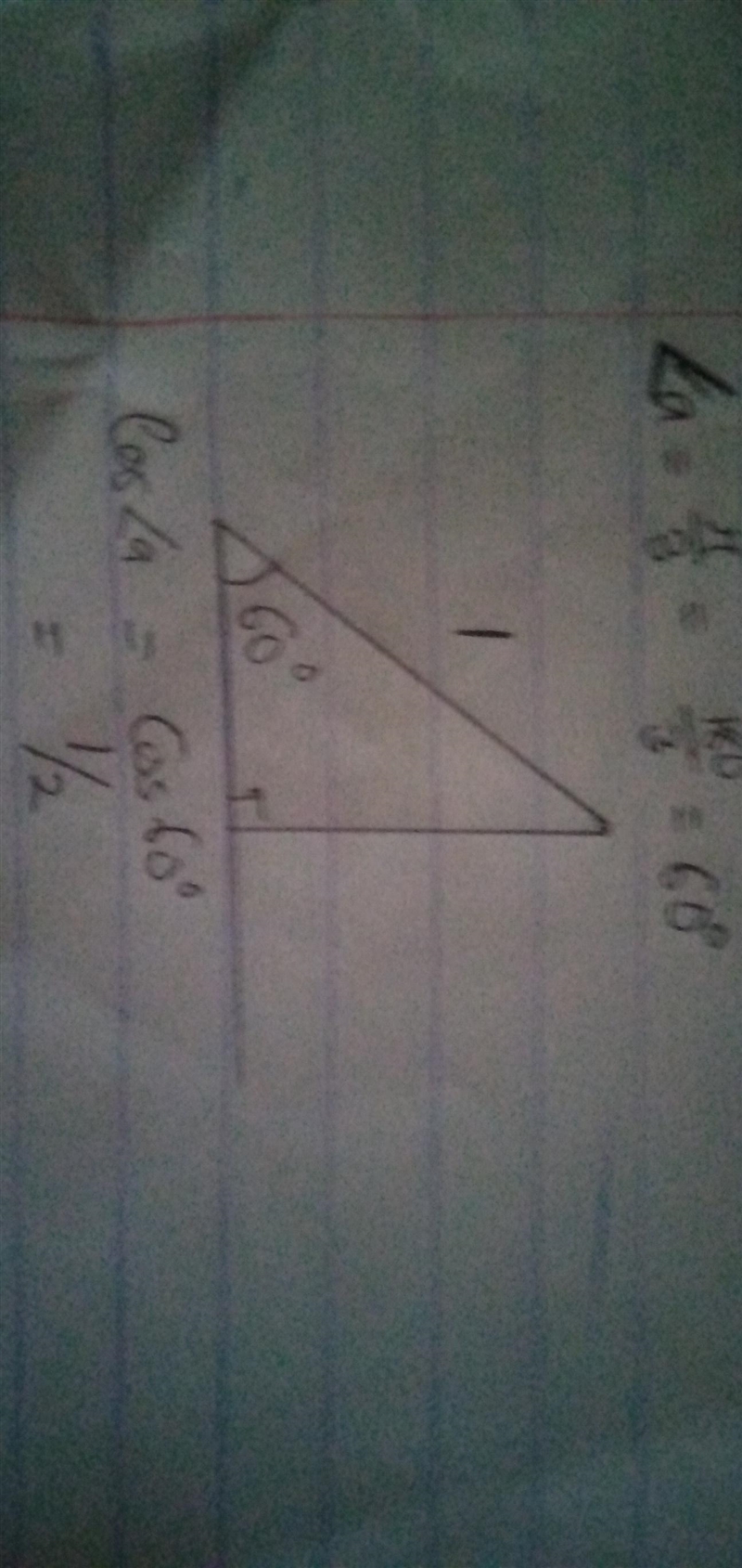 The circle shown below is a unit circle, where ∠a=π/3 and the radius of the circle-example-1