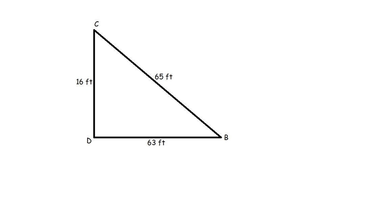 In ΔBCD, the measure of ∠D=90°, BD = 63, CB = 65, and DC = 16. What ratio represents-example-1