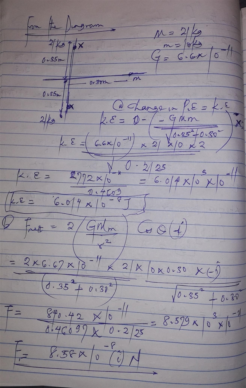 Two 21 kg spheres are fixed in place on a y axis, one at y = 0.35 m and the other-example-1