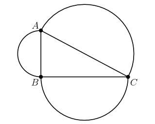 Angle ABC of triangle ABC is a Right angle. The sides of ABC are the diameters of-example-1