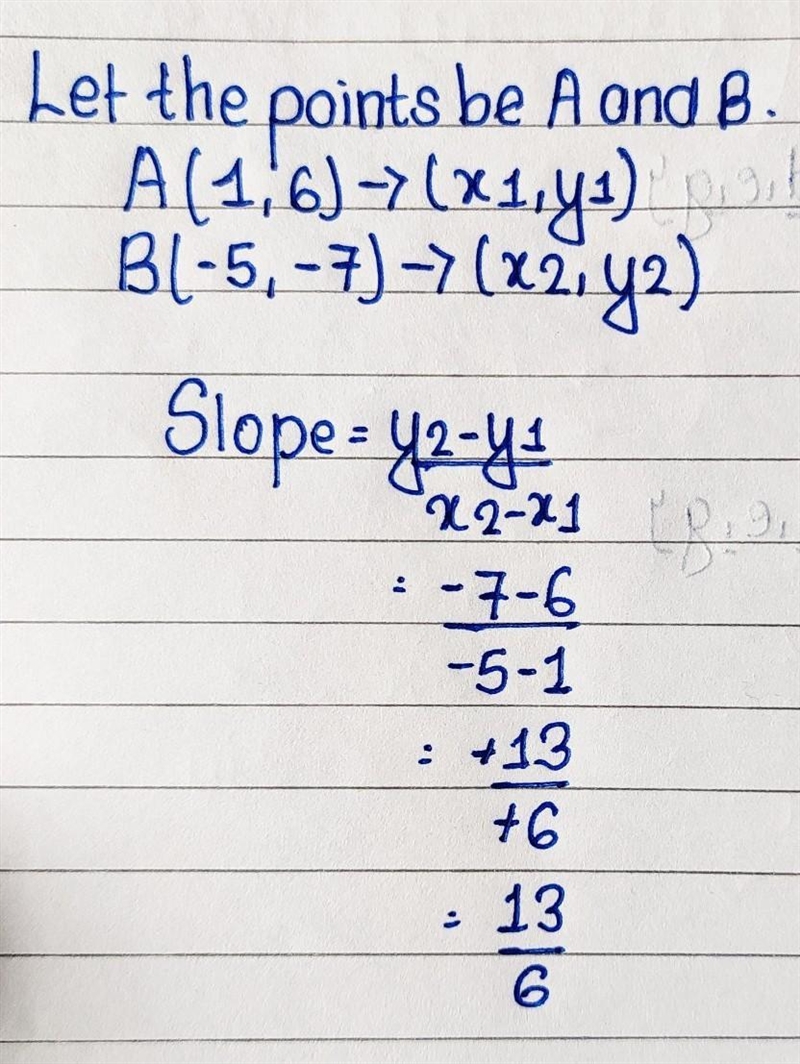 The slope between (1, 6) (-5, -7)-example-1